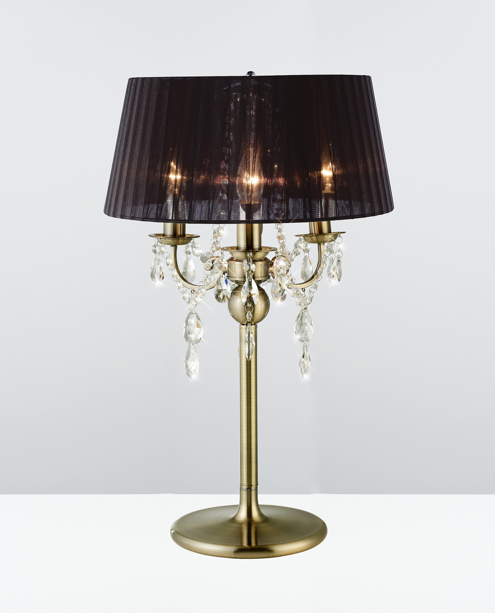 IL30065/BL  Olivia Crystal 61cm 3 Light Table Lamp